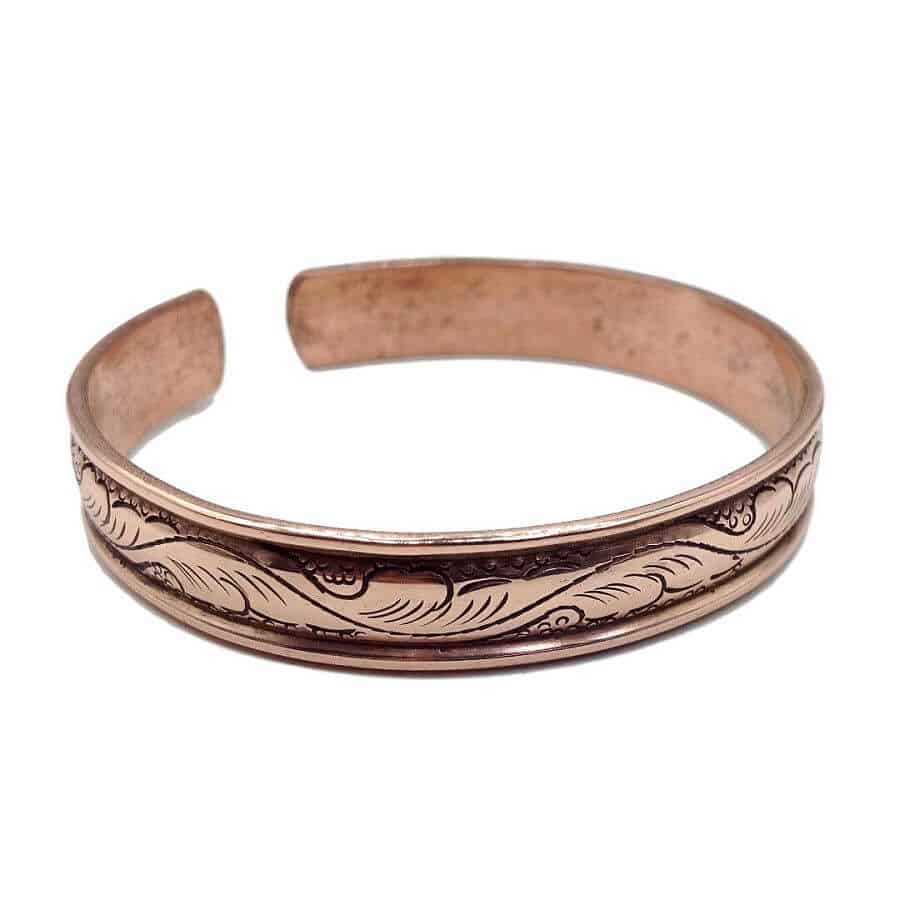 Hand Carved Pure Copper Bracelet.