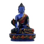 Resin Medicine Buddha - 5.25 inches (Multicolor)