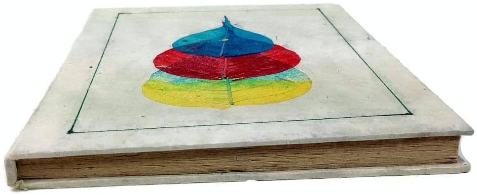 Lokta Paper Notebook -Bodhi Leaf Embedded - Image 3